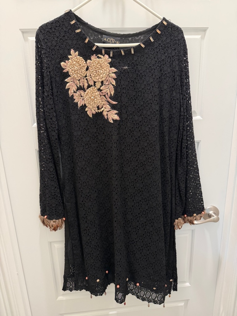 2 piece embellished lace outfit